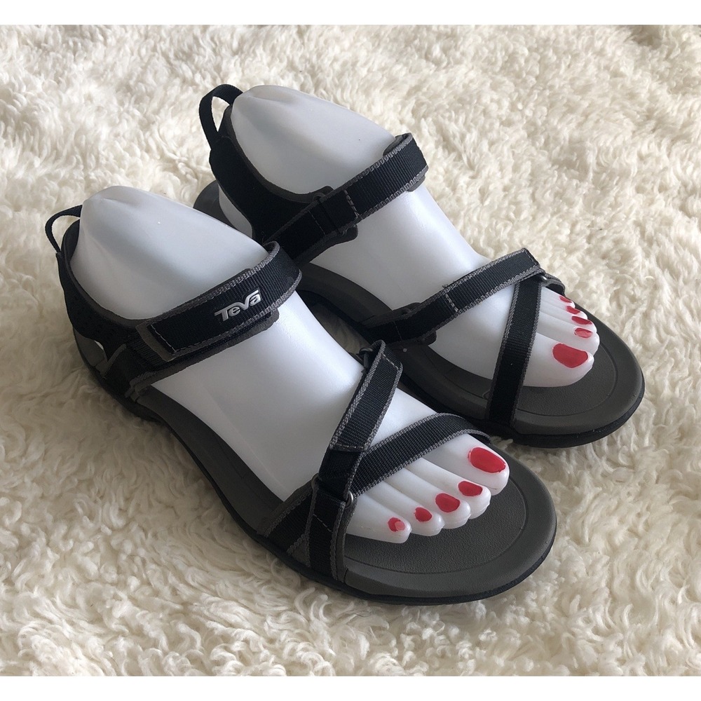 Teva Verra Black Hiking Sport Sandals Waterproof Women's 8 EUC